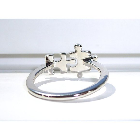 925 STERLING SILVER Jigsaw Puzzle Pieces Ring - Picture 8 of 13